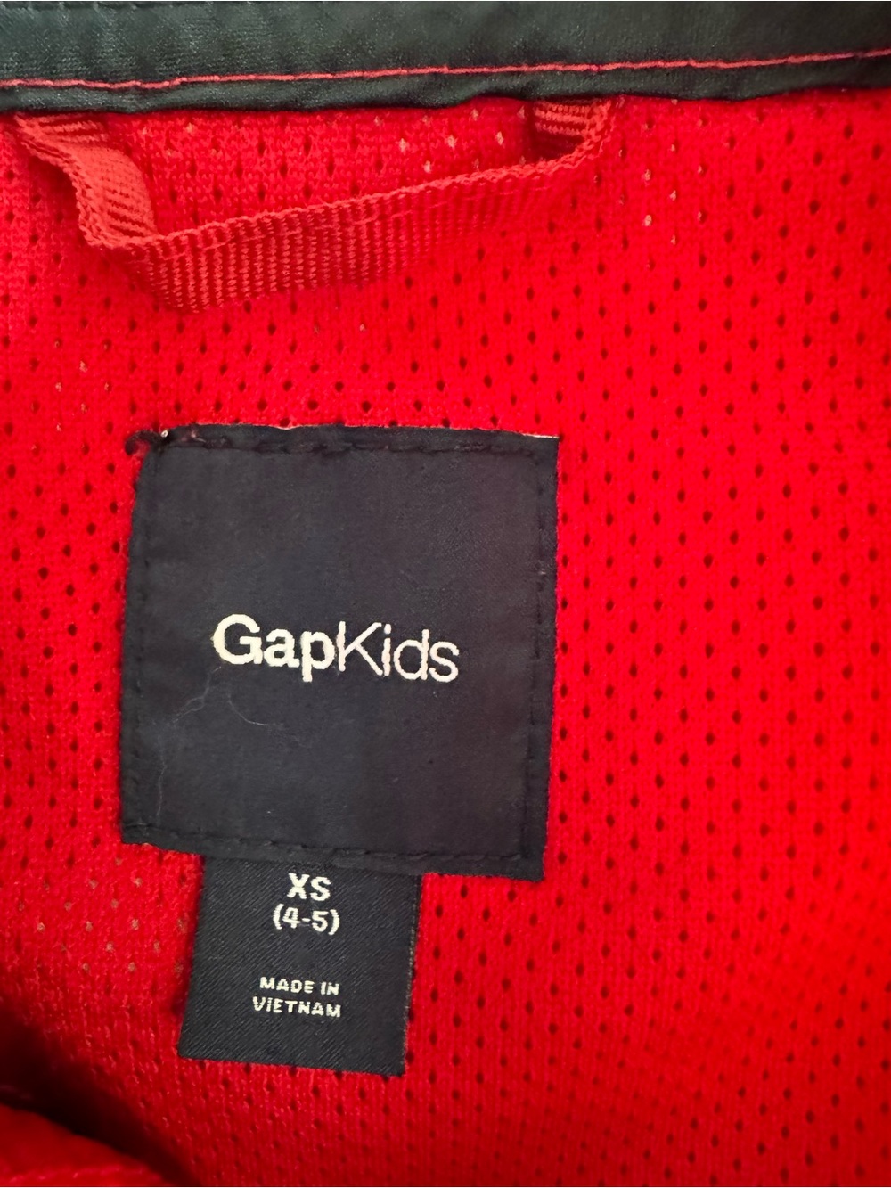 Gap Kids Red Windbreaker Jacket UK Flag Hooded XS (4-5) Lightweight - Picture 9 of 17